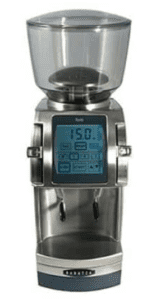 Baratza Forte, one of the best coffee grinders featuring modern design with digital display and durable stainless steel body.