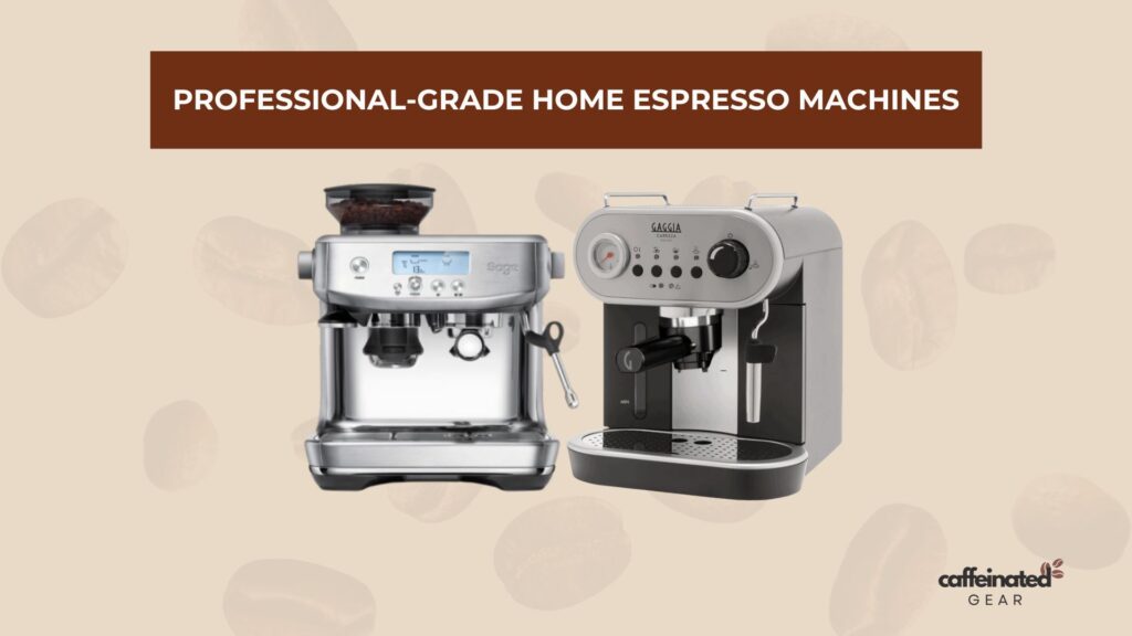 Espresso Machine Terms Decoded showing two professional-grade espresso machines with distinct design features.