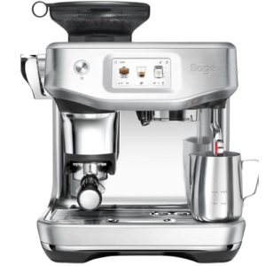 Sage the Barista Touch Impress espresso machine with integrated grinder and milk frother.