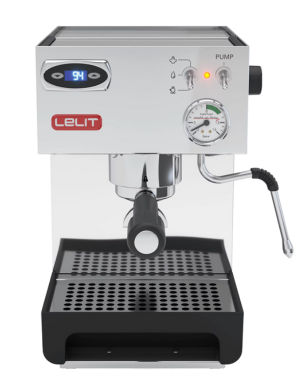 Lelit Anna espresso machine with digital display and steam wand, ideal for home and small café use.