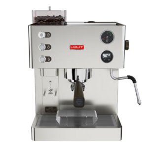 Lelit Kate Lelit Bianca V3 espresso machine with integrated grinder and precise temperature control.