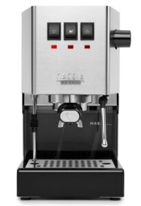 Classic Evo affordable espresso machine with stainless steel finish and modern design features.