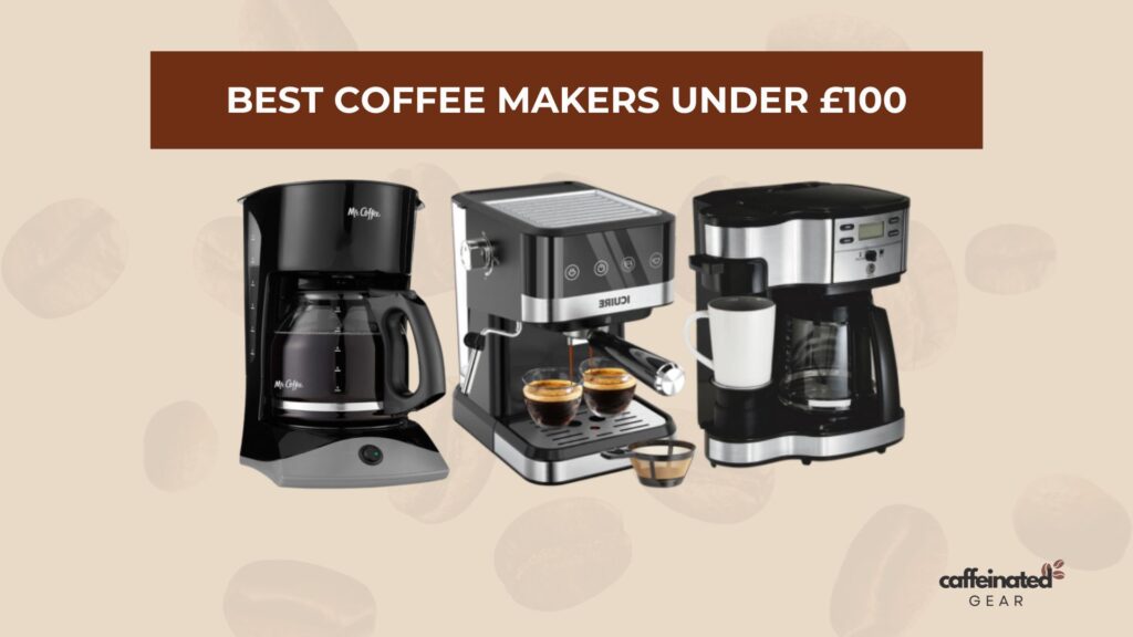 Best Coffee Makers Revealed highlighting three affordable machines with classic and modern design elements.