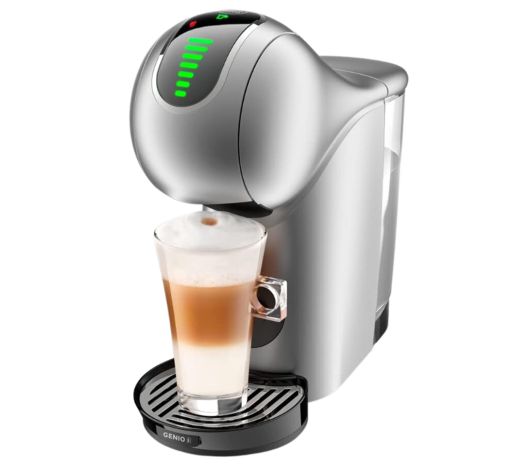 Dolce Gusto Genio S Touch coffee machine brewing luxurious layered specialty coffee.