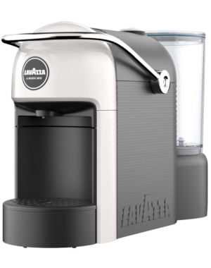 Lavazza A Modo Mio Jolie espresso machine showcasing sleek design with visible water reservoir and drip tray.